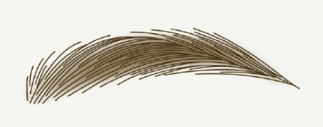 鏡で眉をチェックする女性